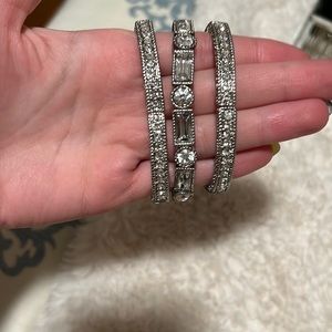Silver Set of Bracelets One Size